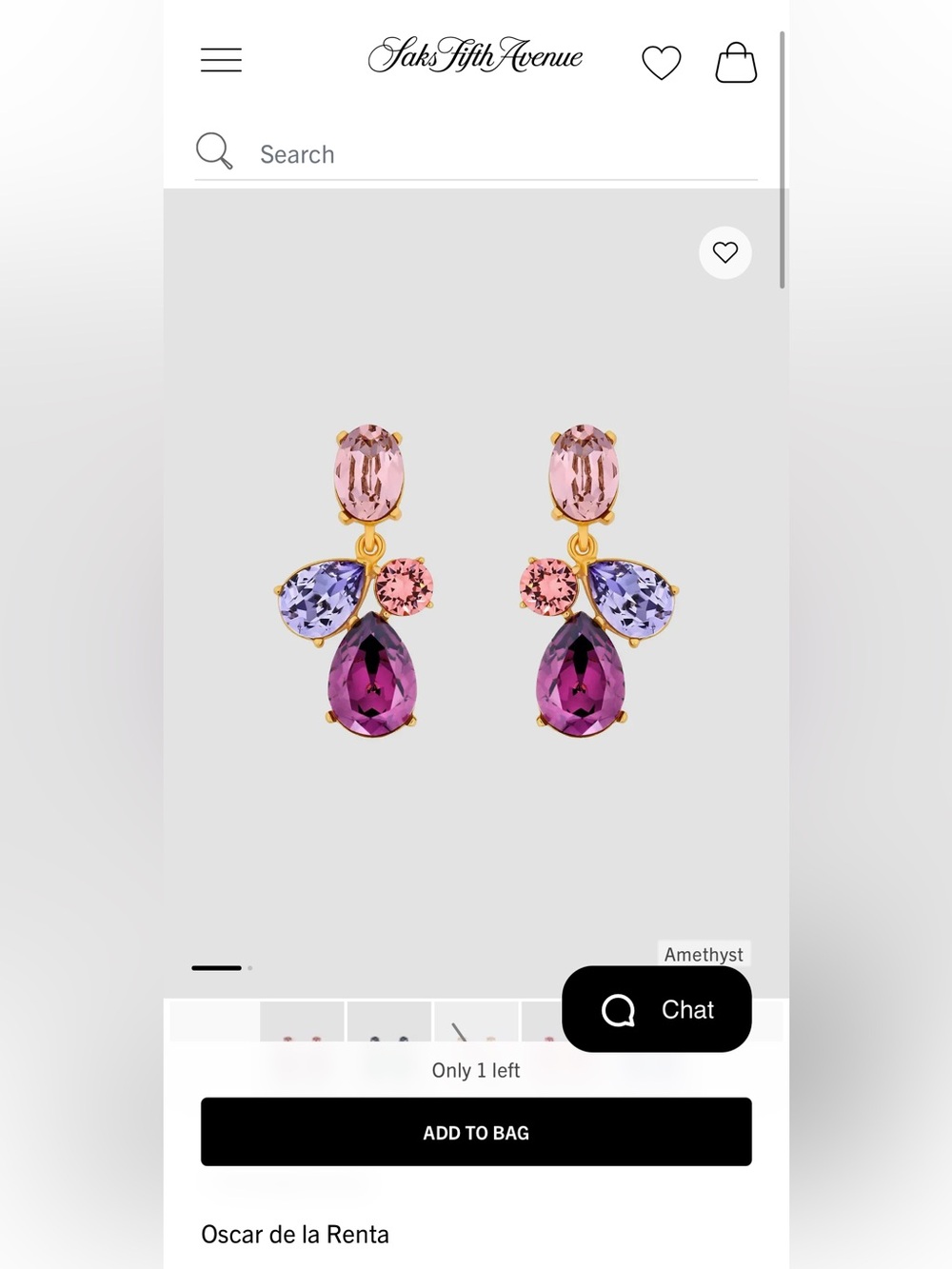 Oscar de la Renta Gold-Tone Drop Earrings with Pink, Lavender & Amethyst Stones